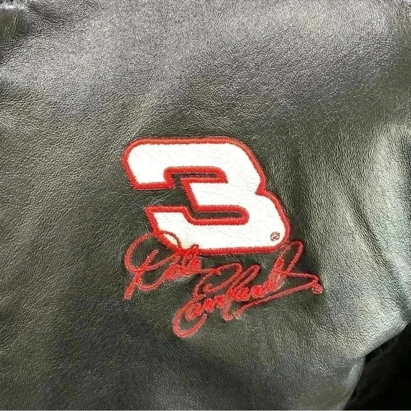 Dale Earnhardt SR "The Intimidator" Chase Authentics Black Leather Coat Men’s M - Picture 4 of 10